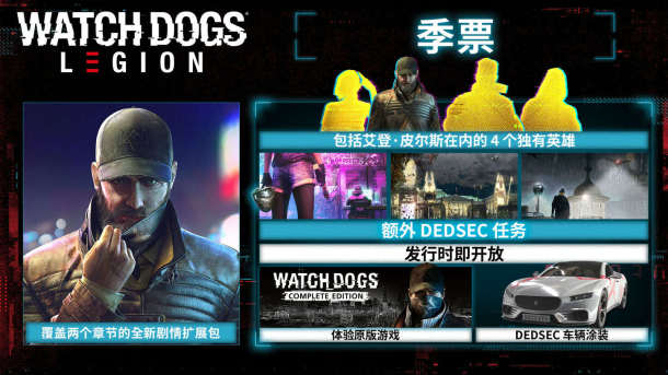看门狗：军团 DLC季票 Watch_Dogs 3 Legion - Season Pass 杉果游戏 sonkwo